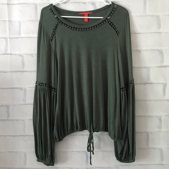 Chelsea & Violet Tops - Chelsea & Violet | olive green peasant top